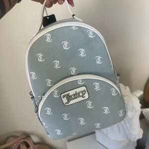 Juicy Couture Light Blue Monogram Backpack